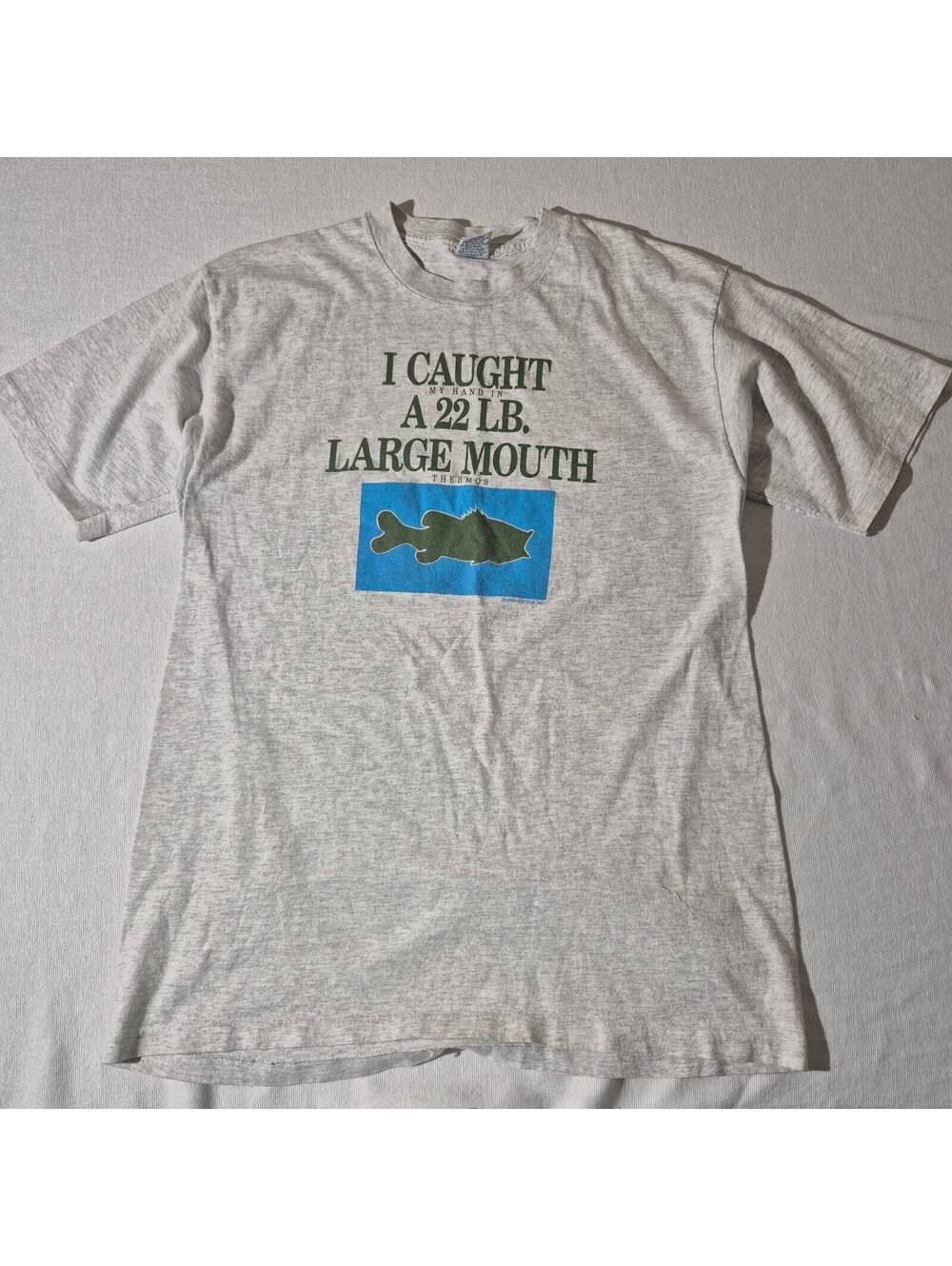 Vintage Fishing Tee XL I Caught a 22 lb Large Mouth Bass graphic T-shirt